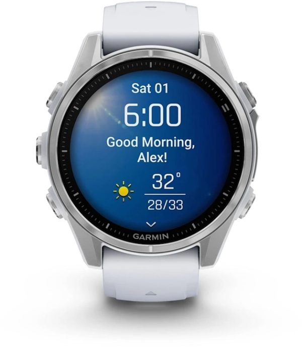 GARMIN fenix 8 – 43 mm, AMOLED Silver Whitestone silicone band - Image 2
