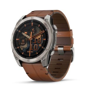 GARMIN fenix 8 – 51 mm, AMOLED Sapphire, Carbon grey DLC Chestnut leather band