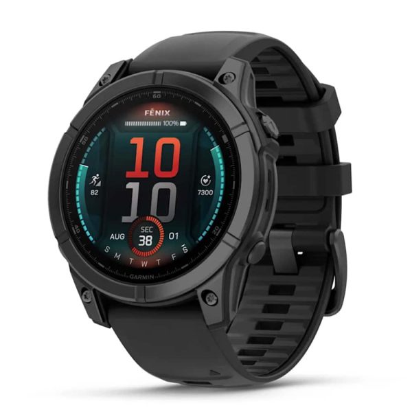 GARMIN fenix E 47 mm Stainless steel Black silicone band - Image 3