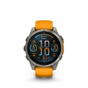 fēnix 8 47 mm AMOLED Sapphire Titanium with Spark Orange/Graphite Silicone Band