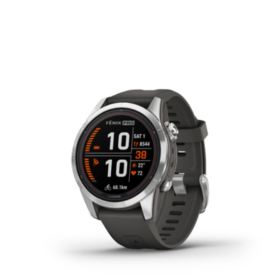 fēnix 7S Pro – Solar Edition, Silver with Graphite Band