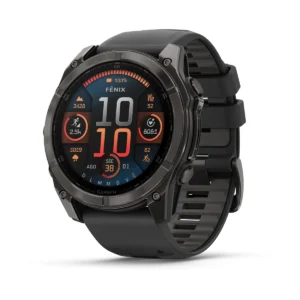 fēnix® 8 - 51 mm, AMOLED Sapphire, Carbon Gray DLC with Black/pebble gray silicone strap