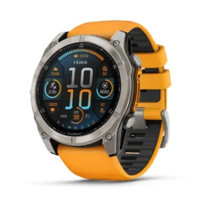 fēnix® 8 - 51 mm, AMOLED Sapphire, Titanium with Spark Orange/Graphite Silicone Strap